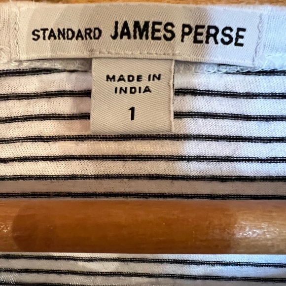 James Perse Scoop-Neck Three-Quarter Sleeve T-Shirt with Ruching Sz 1 - Picture 7 of 8